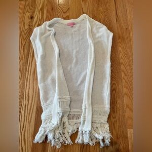 Lily Pulitzer Open Front White Sweater